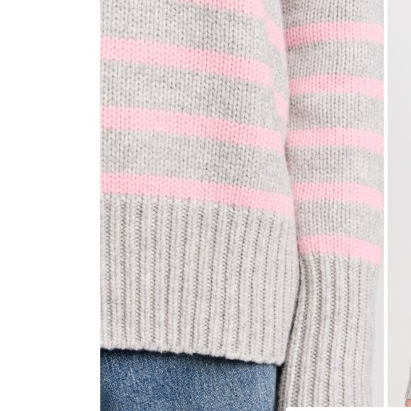 NEW White + Warren strip cashmere sweatshirt - Picture 3 of 7